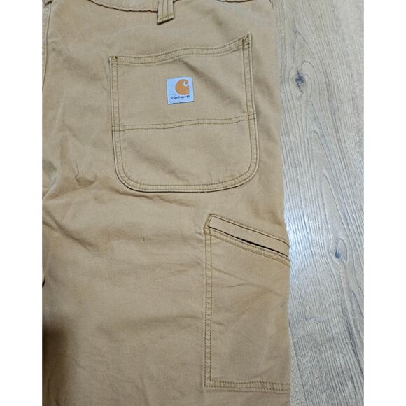 Carhartt Rugged Flex Relaxed Fit Brown Canvas Work Shorts 2514 Normcore Gorp 42 - Picture 3 of 7